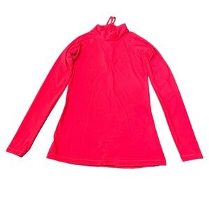 Athleta North Point Rash Guard Red Long Sleeve Swimwear Zip Top Beach Women’s S